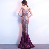 Long Slim Fit Fashion Host Dress Gown - WOMONA.COM