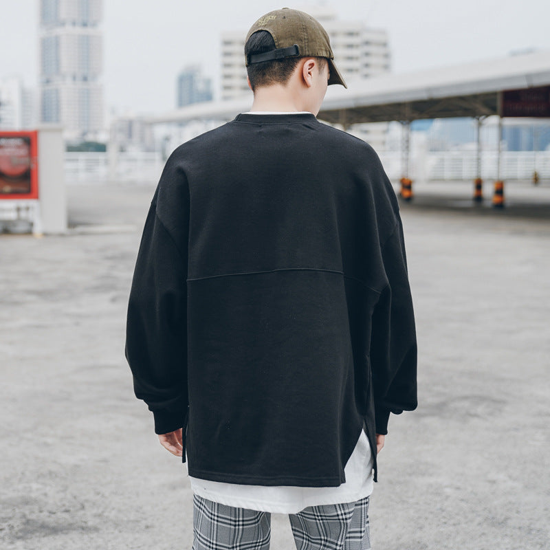 Men Fake Two-piece Hoodie - WOMONA.COM