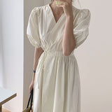 Puff Sleeve Kikyou Dress - WOMONA.COM