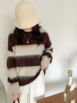 Striped Pullover Sweater - WOMONA.COM