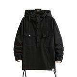 Half-zip Hooded Cargo Jacket - WOMONA.COM