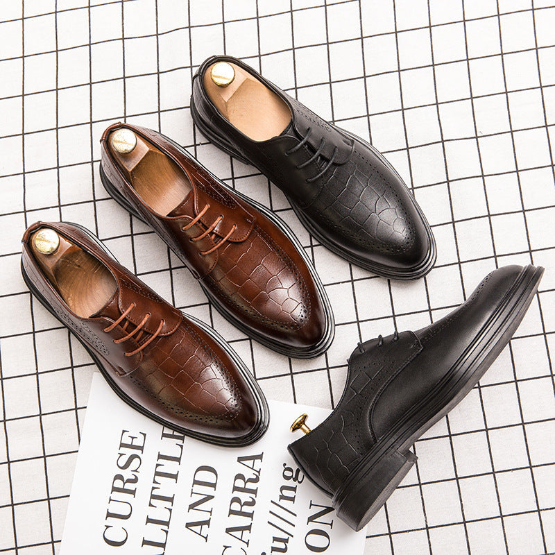 Brown Pointed Toe Formal Leather Shoes - WOMONA.COM