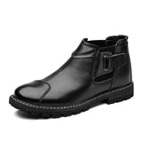 Sleeve Leather Boots Men - WOMONA.COM