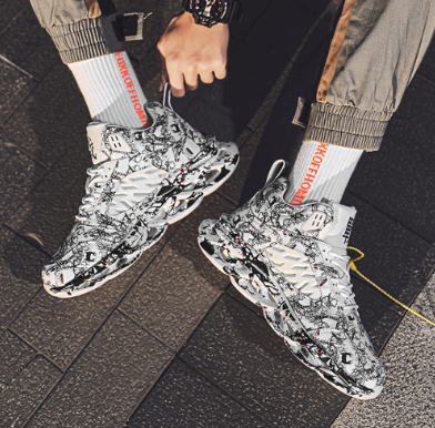 Graffiti print sneakers - WOMONA.COM