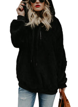 long-sleeved hooded sweater - WOMONA.COM