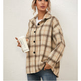 New Style Long-sleeved Plaid Jacket - WOMONA.COM