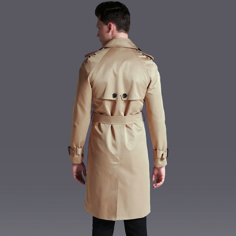 Men's Trench English Double-breasted Coat - WOMONA.COM