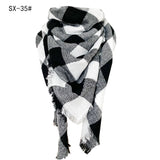 Cashmere-like Colorful Plaid Square Scarf - WOMONA.COM