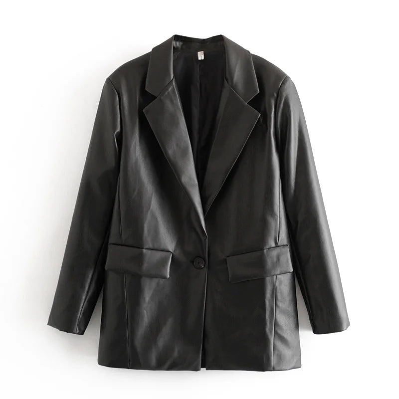 clothing faux leather jacket - WOMONA.COM