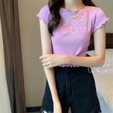 Knitted Short Sleeve T-shirt - WOMONA.COM