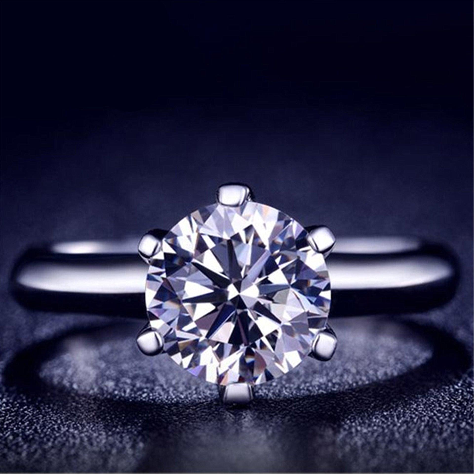 Six claw mosangite ring - WOMONA.COM