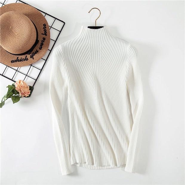 Threaded half-neck sweater - WOMONA.COM