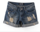 Torn Denim Shorts For Women - WOMONA.COM