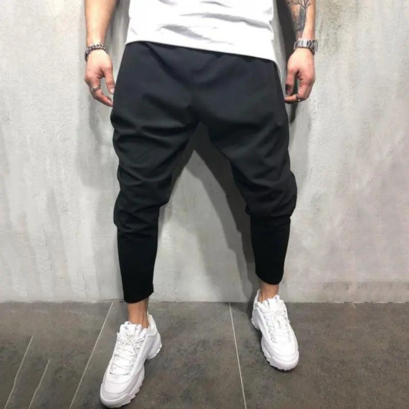 Solid color jogging pants sweatpants - WOMONA.COM