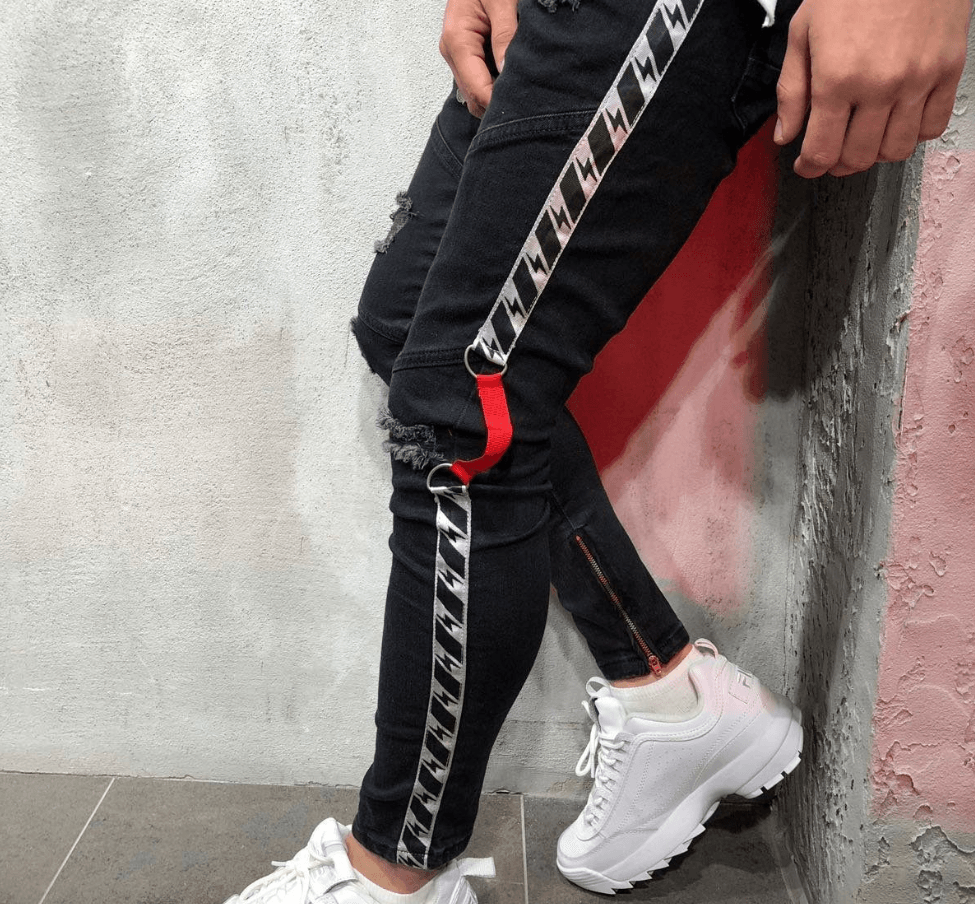 Shredded feet jeans - WOMONA.COM
