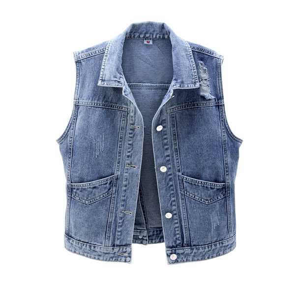 Women's denim vest - WOMONA.COM