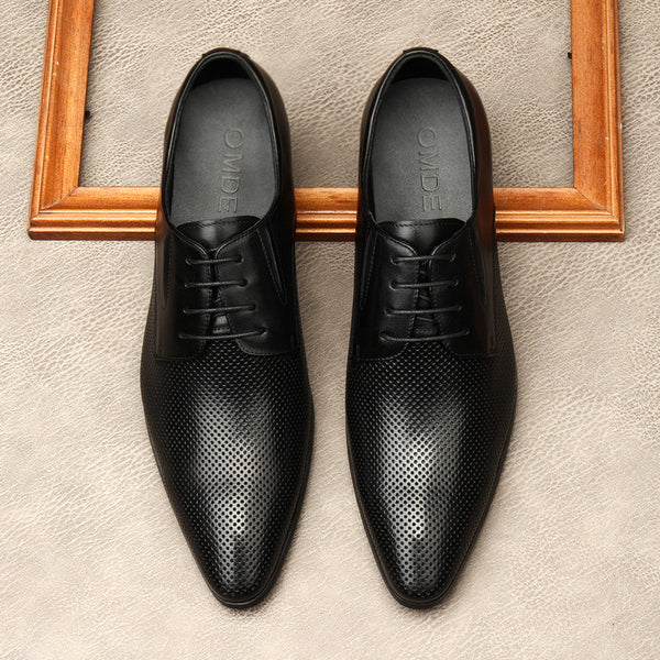 Italian Trendy Men's Pointed-toe Leather Shoes - WOMONA.COM