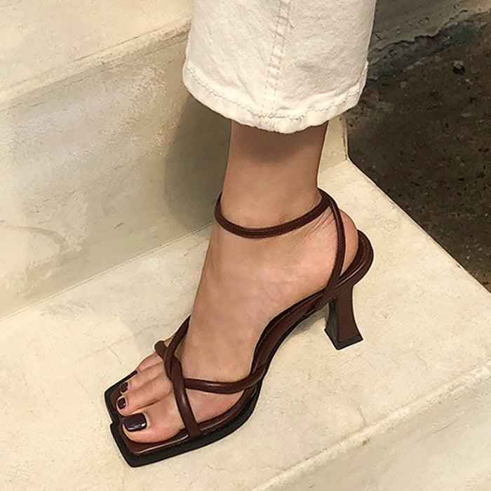 Toe Buckle Roman Sandals - WOMONA.COM