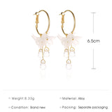 crystal flower earrings - WOMONA.COM