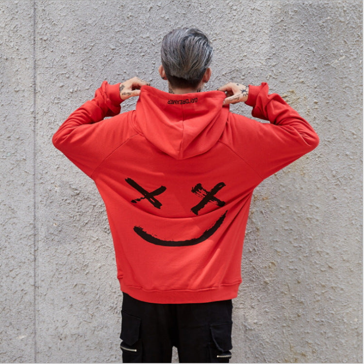 Casual fashion color-blocking smiley sweater - WOMONA.COM