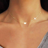 Metal Peace Clavicle Necklace - WOMONA.COM