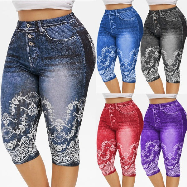 High Waist Capri Pants Jeggings - WOMONA.COM