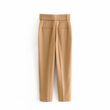 Fashionable Long Pants With Belt - WOMONA.COM