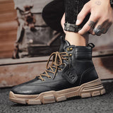 Fashionable Men High Top Tooling Boots - WOMONA.COM