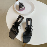 Thin belt thick heel female sandals - WOMONA.COM