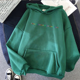 Hooded Letter Sweater Solid Color - WOMONA.COM