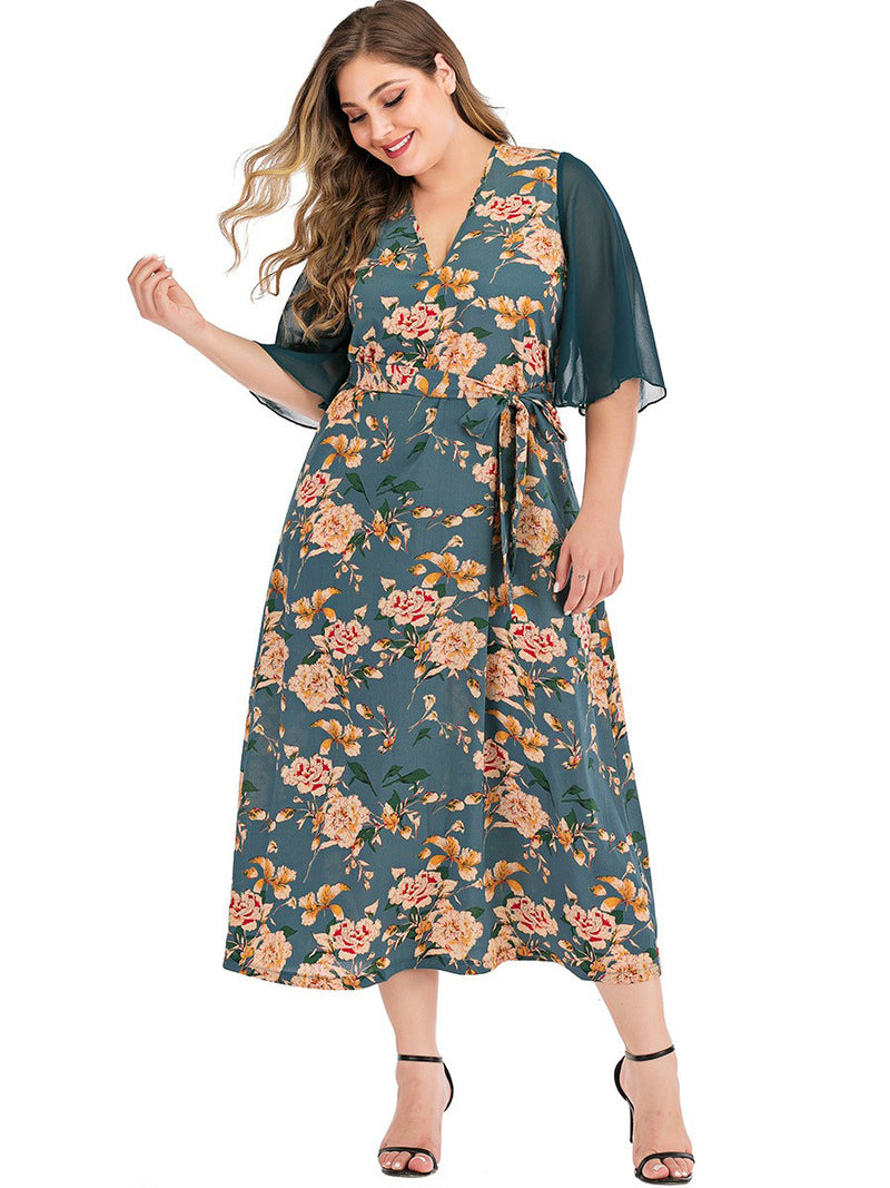 Plus size print dress - WOMONA.COM