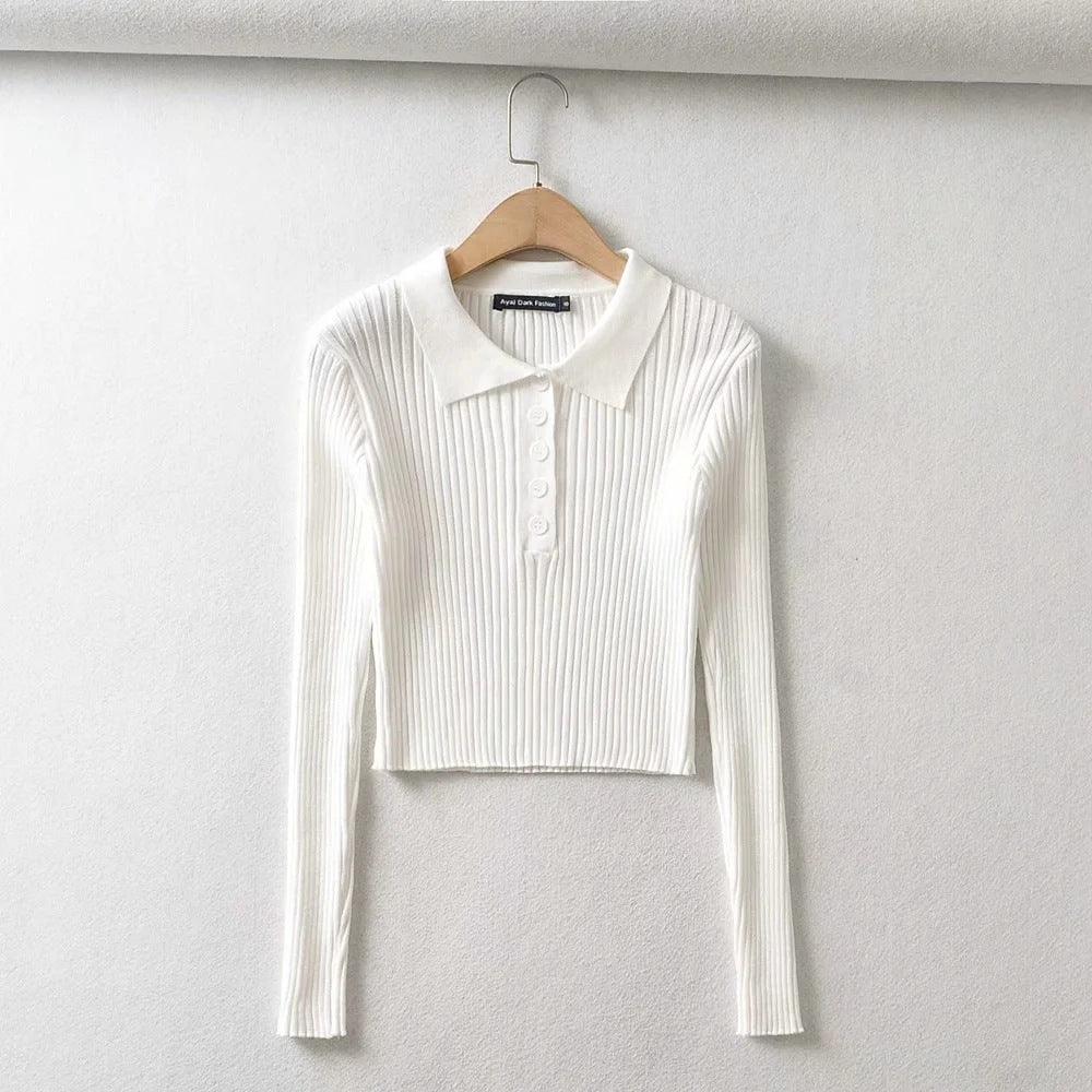 short long-sleeved sweater - WOMONA.COM