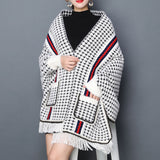 Winter Thickened Houndstooth Shawl - WOMONA.COM