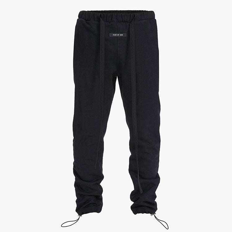 Pure black men's sweatpants - WOMONA.COM