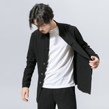 Disc Button Long Sleeved Shirt - WOMONA.COM