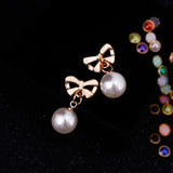 Bow Pearl Earrings - WOMONA.COM