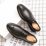 Brown Pointed Toe Formal Leather Shoes - WOMONA.COM