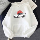 Printed Hoodie Sweatshirt Car Culture - WOMONA.COM