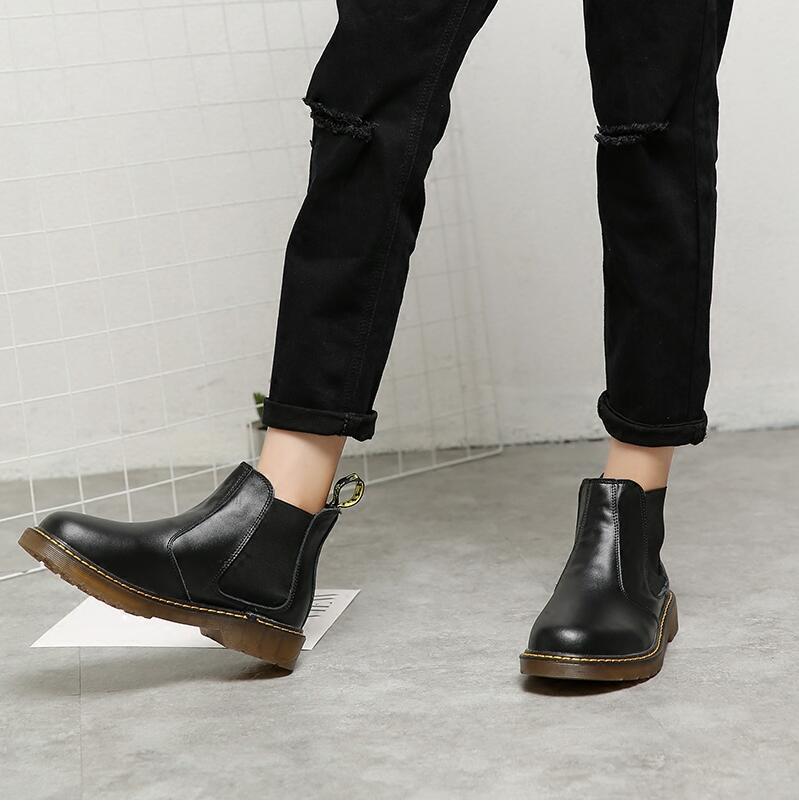 Vintage Leather Short Boots For Men - WOMONA.COM