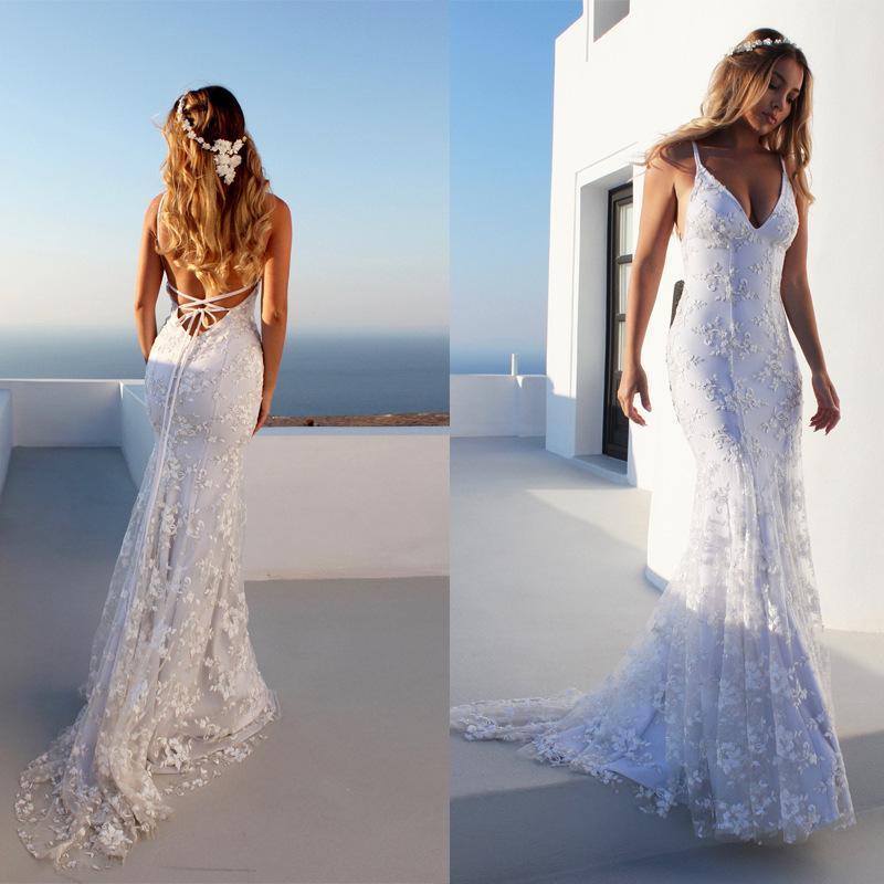 Sexy Lace Bridal Dress Women Wedding - WOMONA.COM