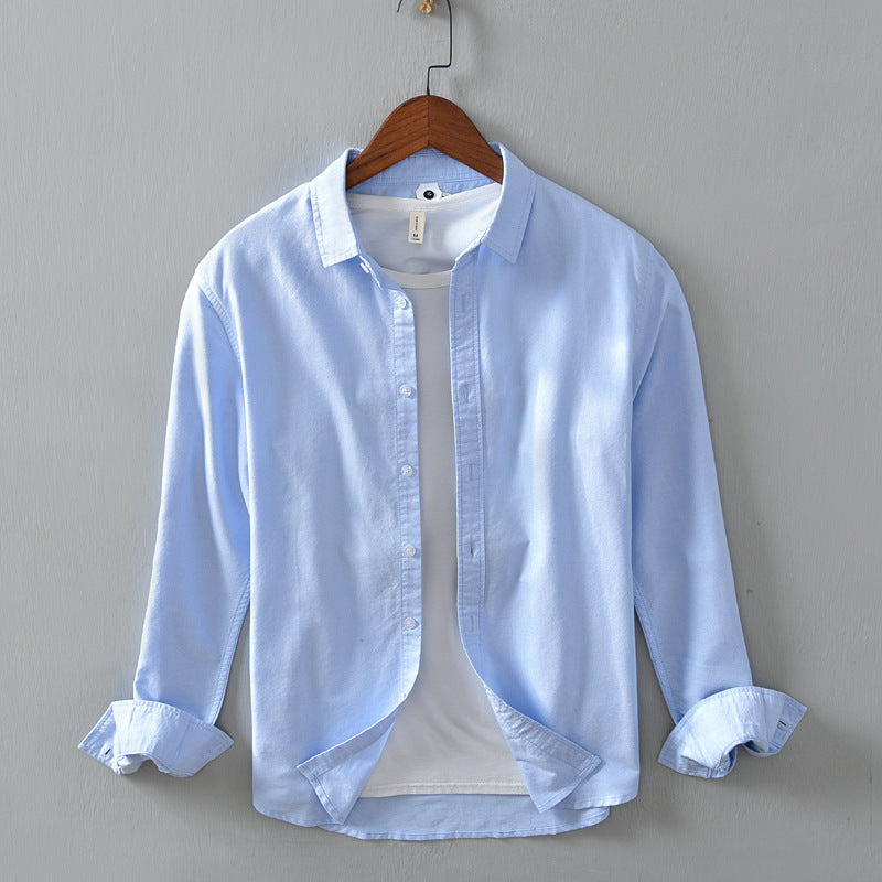 Casual Linen White Shirt For Men - WOMONA.COM