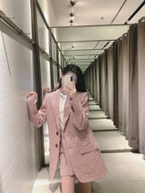 New Fashion Houndstooth Casual Jacket - WOMONA.COM