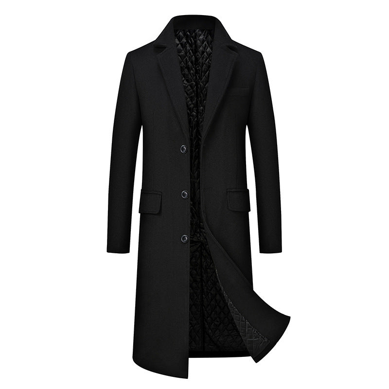 Men Casual Plus Cotton Long Coat - WOMONA.COM