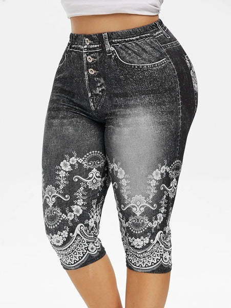 High Waist Capri Pants Jeggings - WOMONA.COM