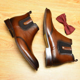 Little Red Book Burst Martin Boots British Style Leather For Men - WOMONA.COM