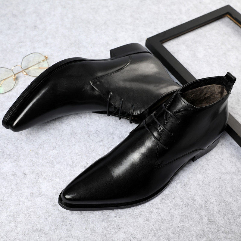 British Super Pointed Toe Business Formal Leather Shoes - WOMONA.COM