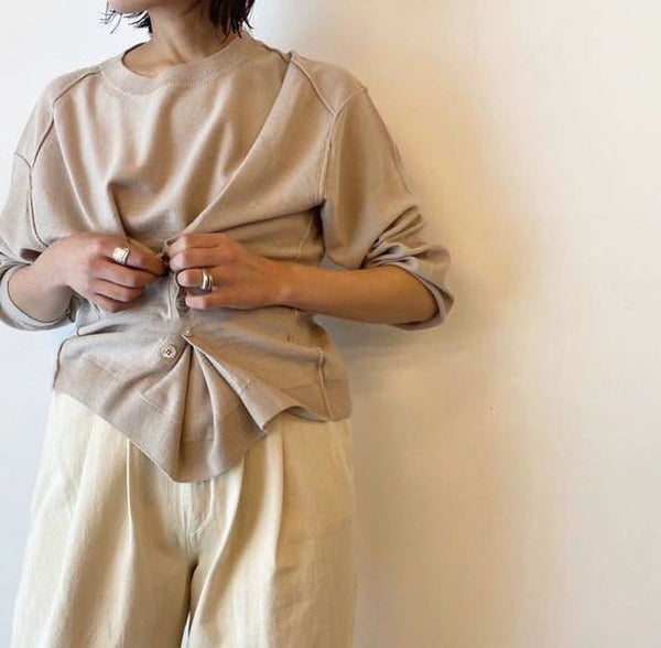 button-down waist sweater - WOMONA.COM