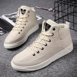 Linen high-top sneakers - WOMONA.COM