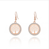 round hollow diamond earrings - WOMONA.COM