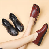 Leather Soft Sole Casual Grandma Shoes - WOMONA.COM